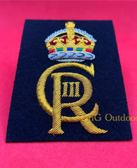 His Majesty The King’s Cypher CIIIR Gold Hand Embroidered Cypher Blazer Badge
