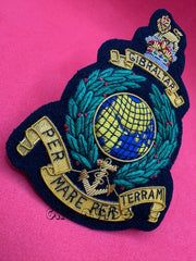 King’s Crown The Corps of Royal Marines Green Laurel Embroidered Blazer Badge