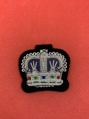 Police Shoulder Rank Crowns Hand Embroidered Silver Bullion Wire Crowns