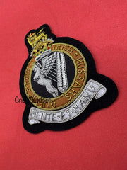 Queen’s Royal Irish Hussars Blazer Badge King’s Crown Bullion Wire Blazer Badge