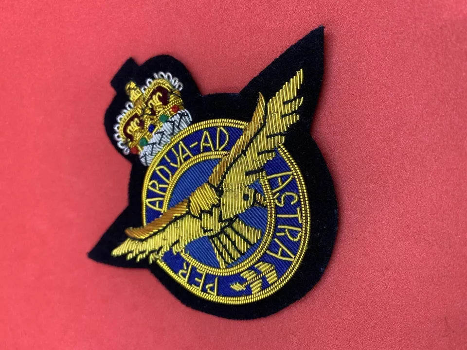 RAF Blazer Badge Royal Air Force Hand Embroidered Bullion And Wire Blazer Badge