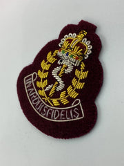 Royal Army Medical Corps Beret Cap Badge Queen's Crown RAMC Beret Badge On Maroon