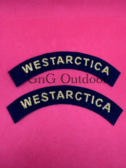 Royal Westarctican Navy Hand Embroidered Shoulder Flashes Pairs