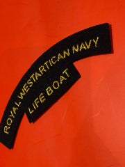 Royal Westarctican Navy Life boat Hand Embroidered Shoulder Flashes Pairs