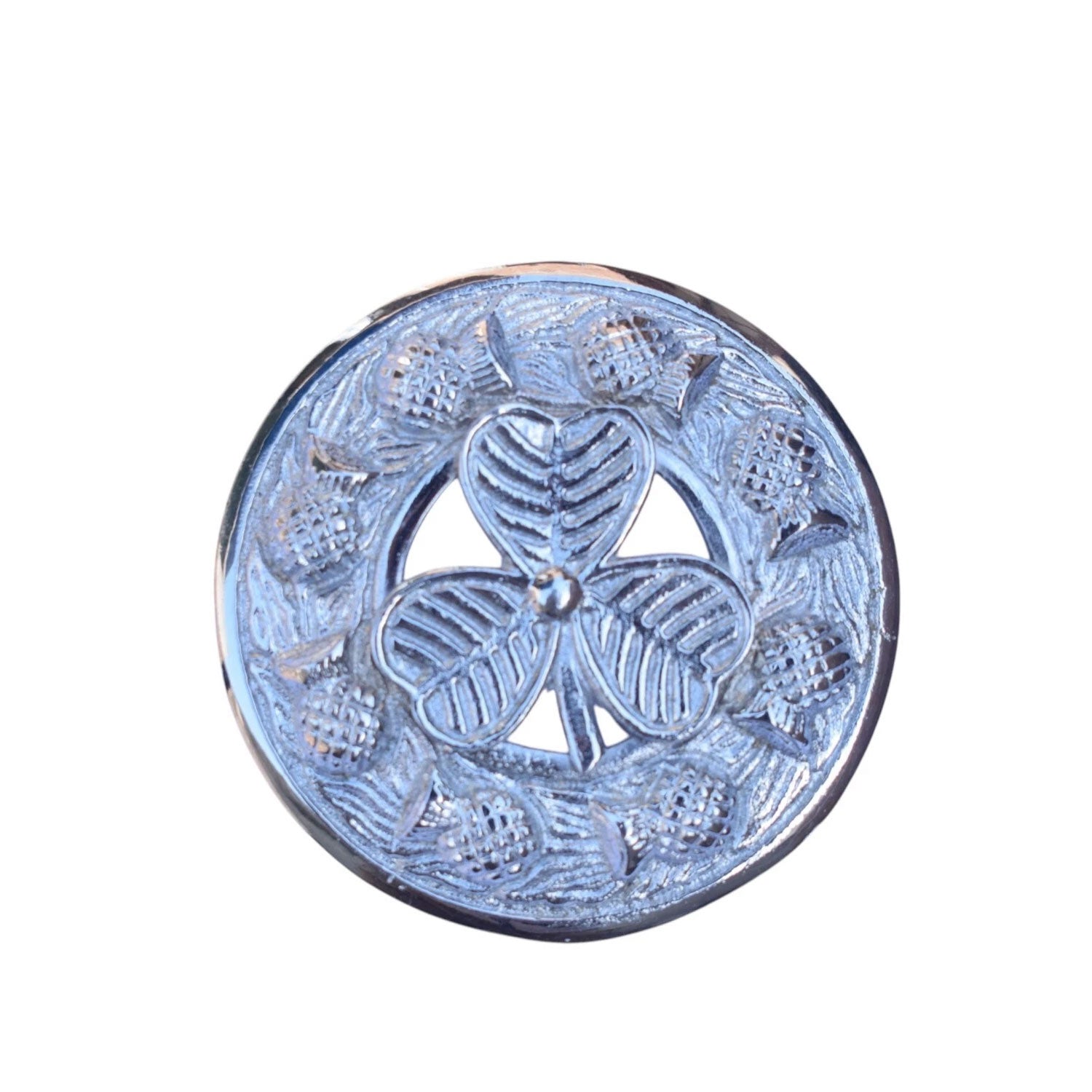 Scottish Chrome Badge Brooch Available in 6 Style