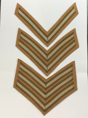WW1 And WW2 British Forces Cloth Stripes Chevron Insignia UK Army Arm Rank Chevrons Sold As Pairs