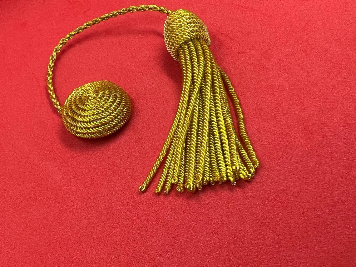 Twisted Bullion Hat Tussle Handmade Cap Tussle Available In Gold And Silver
