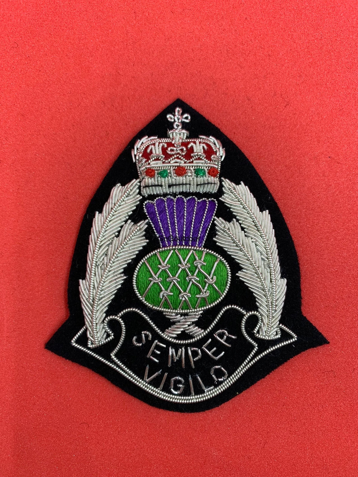 Customized Hand Embroidered Bullion And Wire Hat Badges Custom Army Navy Air Force Cap badge