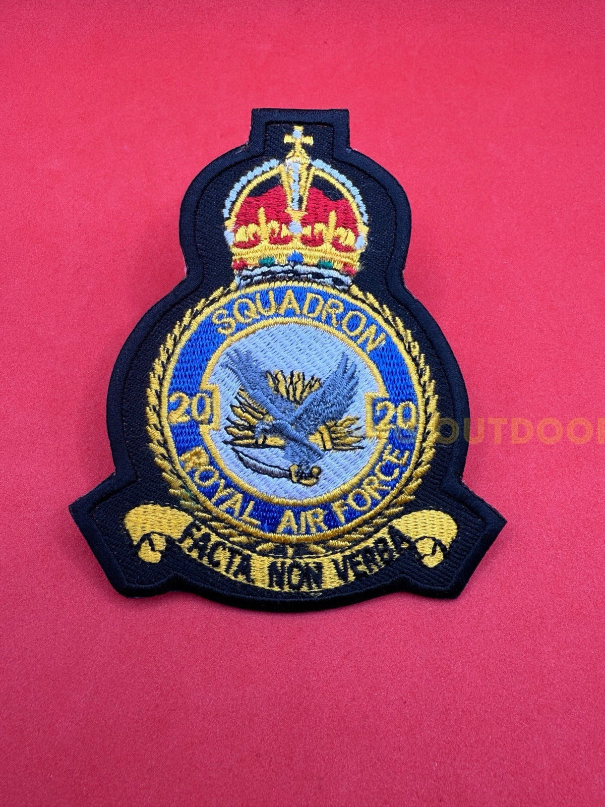 King’s Crown Royal Air Force No 20 Squadron Badge RAF Machine Embroidered Patch