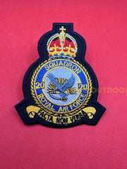 King’s Crown Royal Air Force No 20 Squadron Badge RAF Machine Embroidered Patch
