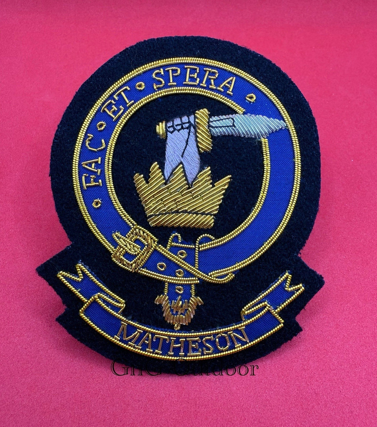 Matheson Blazer Badge Matheson Hand Embroidered Bullion Wire Clan Blazer Badge