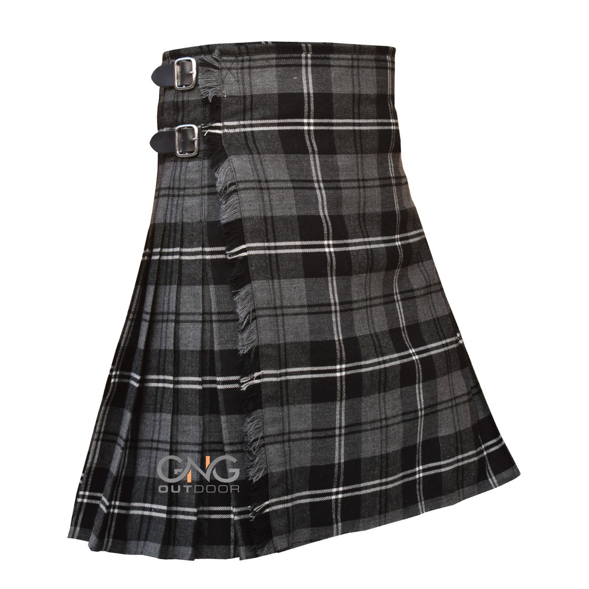 Men's 8-Yard Hamilton Grey Tartan Kilt  Traditional Highland Wear