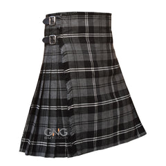 Men's 8-Yard Hamilton Grey Tartan Kilt  Traditional Highland Wear