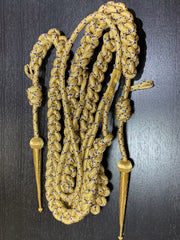 Gold and Blue Mylar Aiguillette Military Dress Cord Army Air Force Navy Uniform Braid