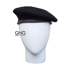 Military Black Wool Beret Hat Men Army Beret Cap Size Small - 2XL