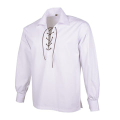 Men's White Jacobite Ghillie Shirt – Traditional Scottish Highland Kilt Shirt