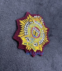 King’s Crown Royal Logistics Corps Cap Badge RLC Embroidered Badge On Maroon