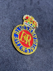 Queen’s Crown Blues And Royals Hand Embroidered Bullion Wire Beret Badge