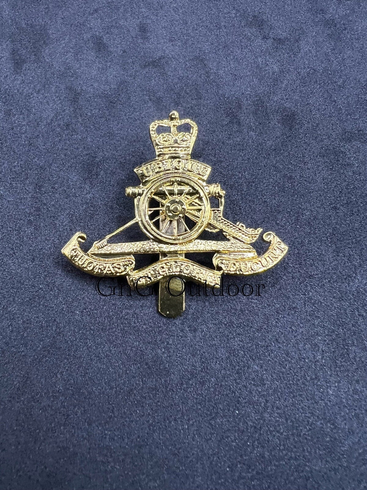 Royal Artillery Beret Badge, British Army Gold-Tone Metal Cap Badge, Royal Artillery Insignia