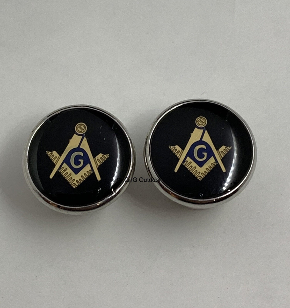 Masonic Freemason Silver Cufflinks Square Compass Blue Enamel G Silver Cufflinks