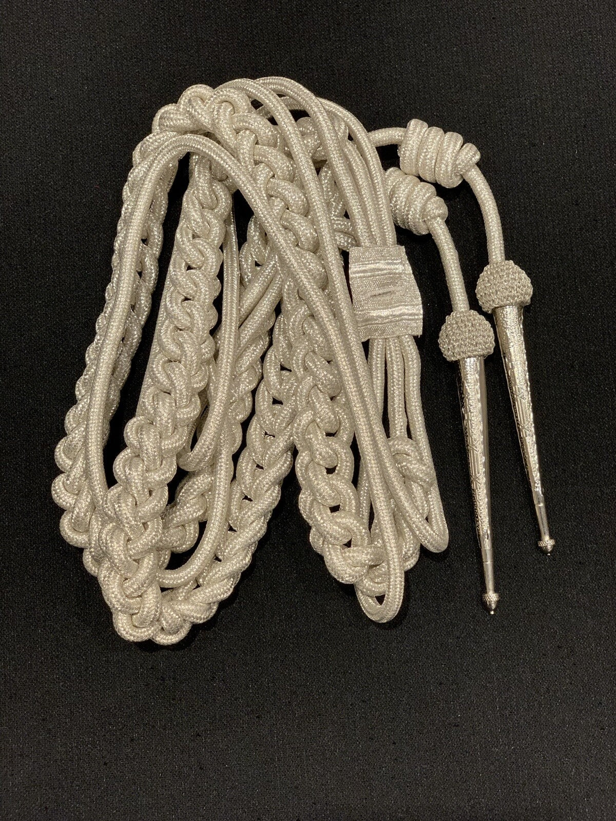 Silver Mylar Aiguillette Military Army Air Force Navy Uniform Shoulder Cord