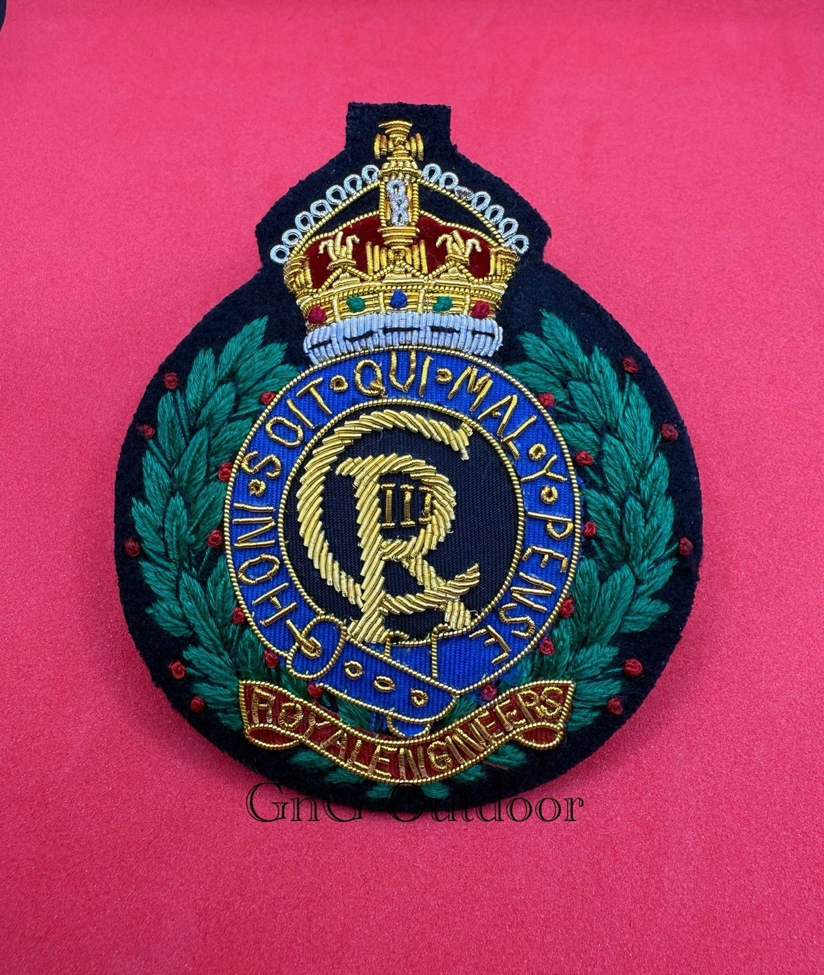 King’s Crown Royal Engineers Blazer Badge RE Embroidered Bullion Wire Badge