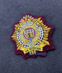 King’s Crown Royal Logistics Corps Cap Badge RLC Embroidered Badge On Maroon