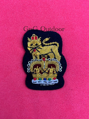 General Staff Officer Hat Badge On Black Felt Hand Embroidered With Bullion Wire