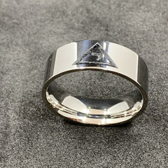 Masonic Scottish Rite Silver Ring Freemason Stainless Steel Square & Compass Men’s Ring