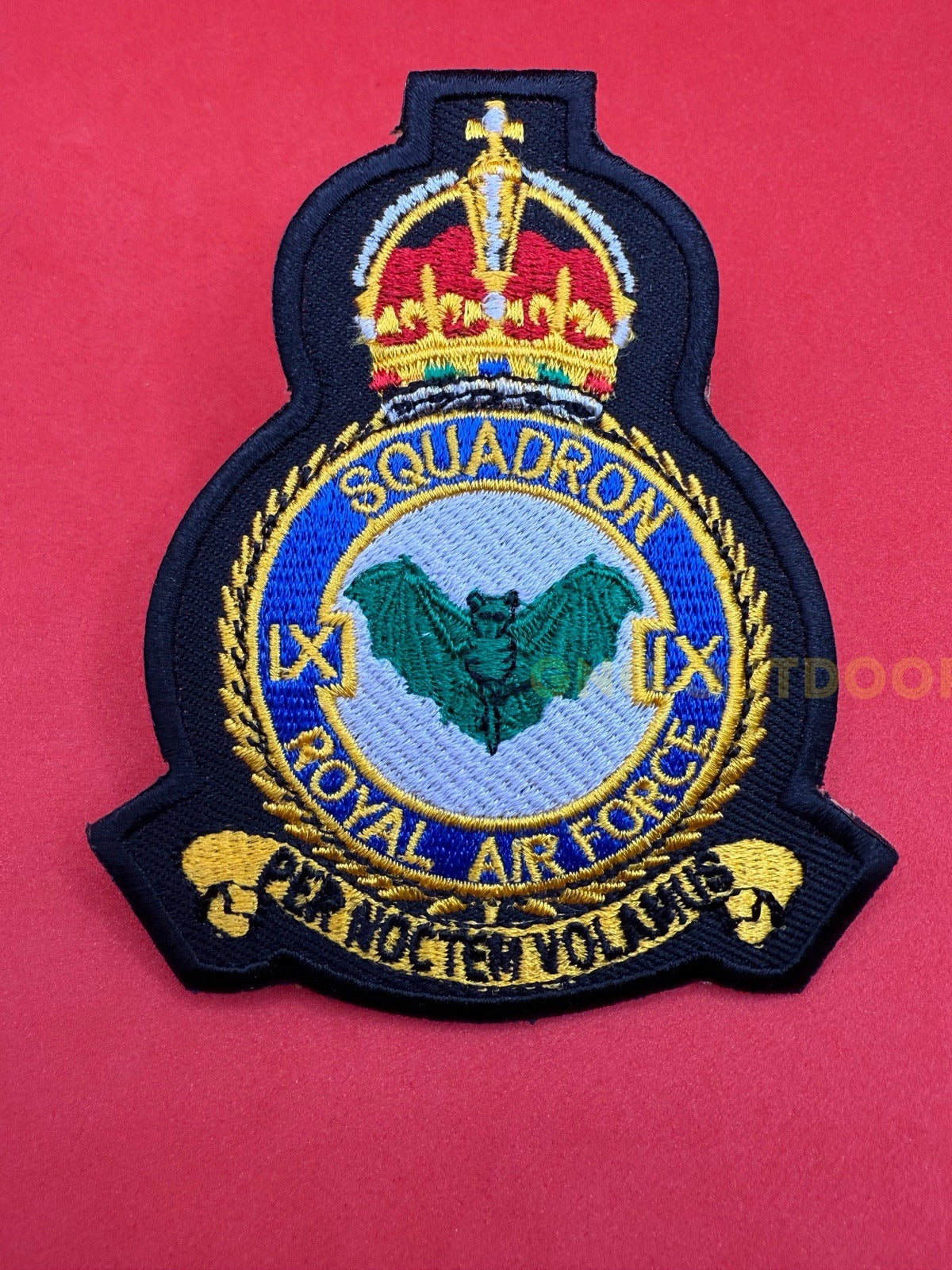 King’s Crown Royal Air Force No 9 Squadron Badge RAF Machine Embroidered Patch
