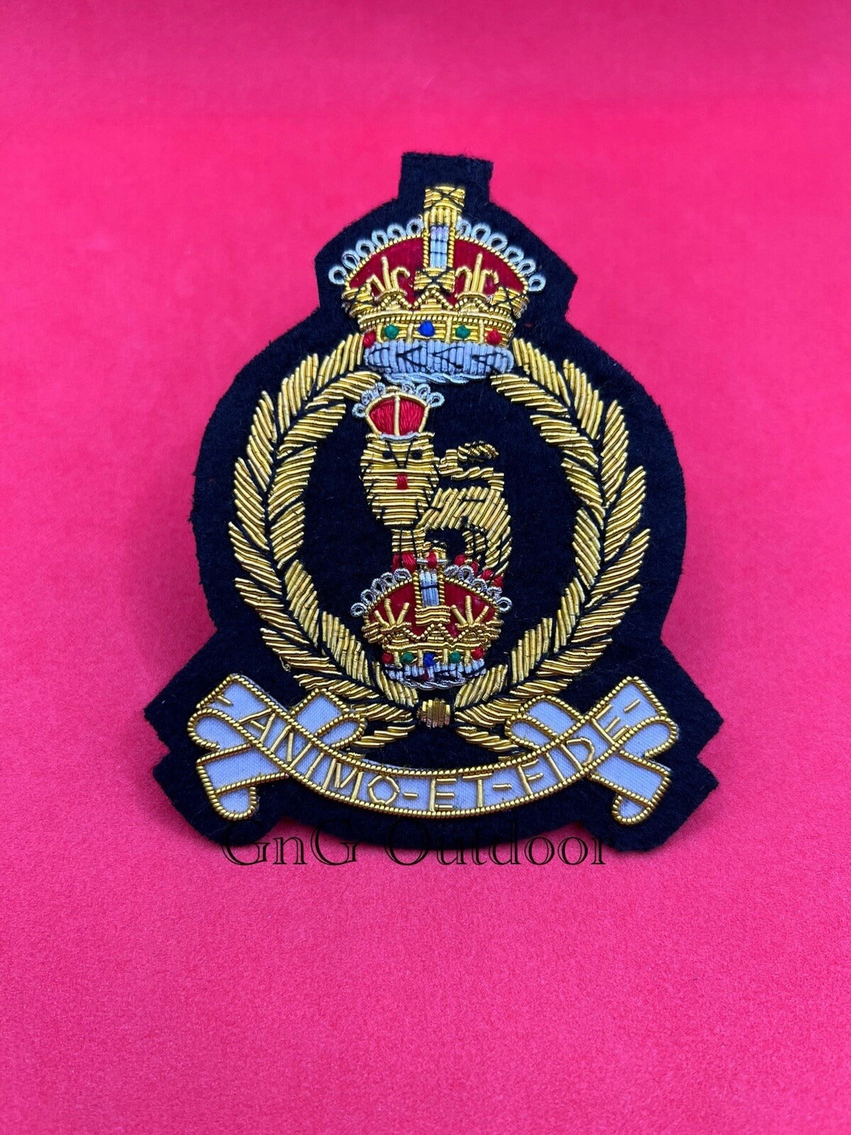 King’s Crown Adjutant General’s Corps Hand Embroidered Bullion Wire Blazer Badge