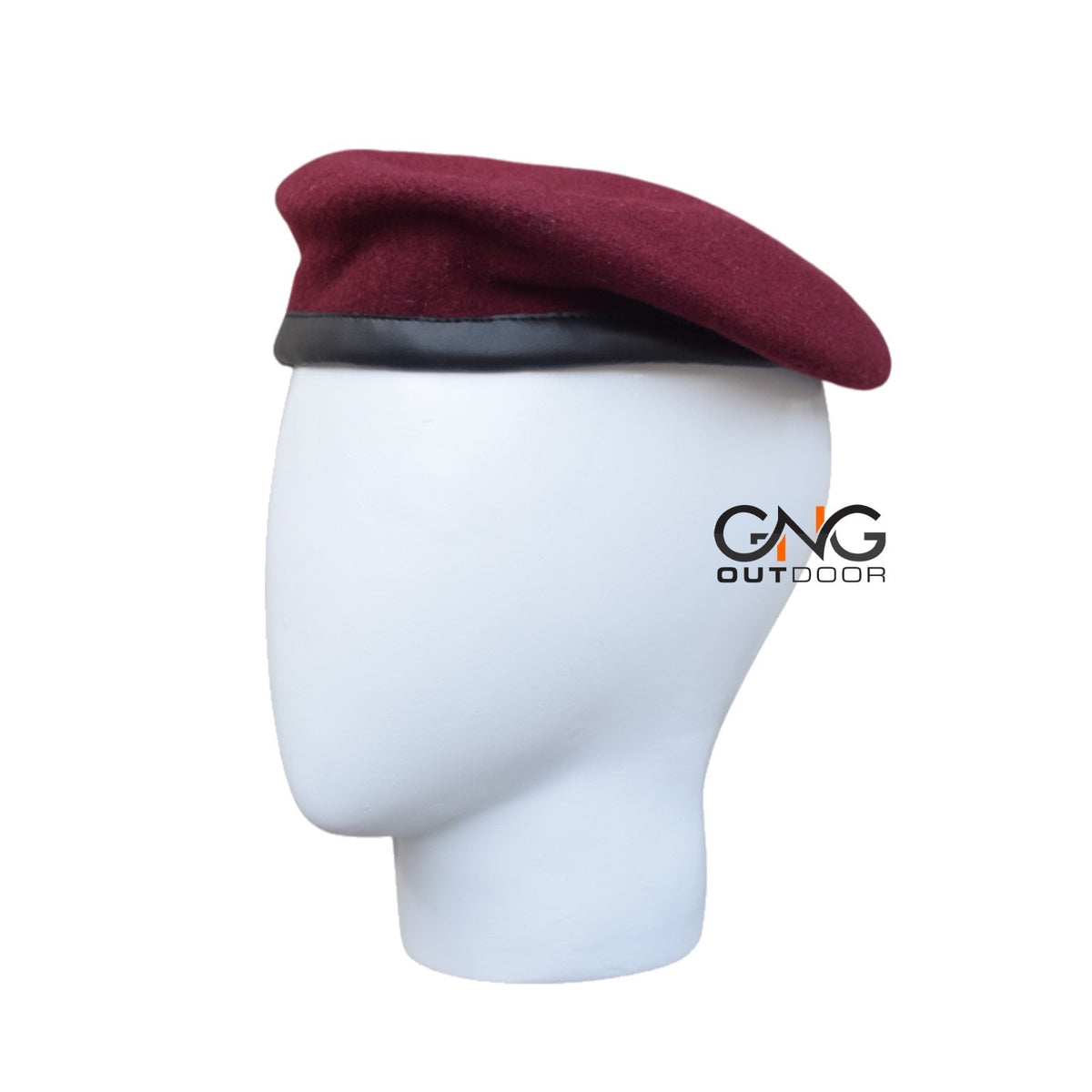 Military Maroon Wool Beret Hat for Men Army Style Cap, Small to 2XL