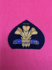 Royal Regiment Of Wales Cap Badge RROW Embroidered Gold Bullion Wire Cap Badge
