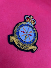 Royal Air Force West Drayton Station Blazer Badge Hand Embroidered Gold Bullion Wire Crest Insignia