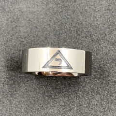 Masonic Scottish Rite Silver Ring Freemason Stainless Steel Square & Compass Men’s Ring
