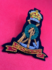 King’s Crown Royal Pioneer Corps Hand Embroidered Bullion Wire Blazer Badge