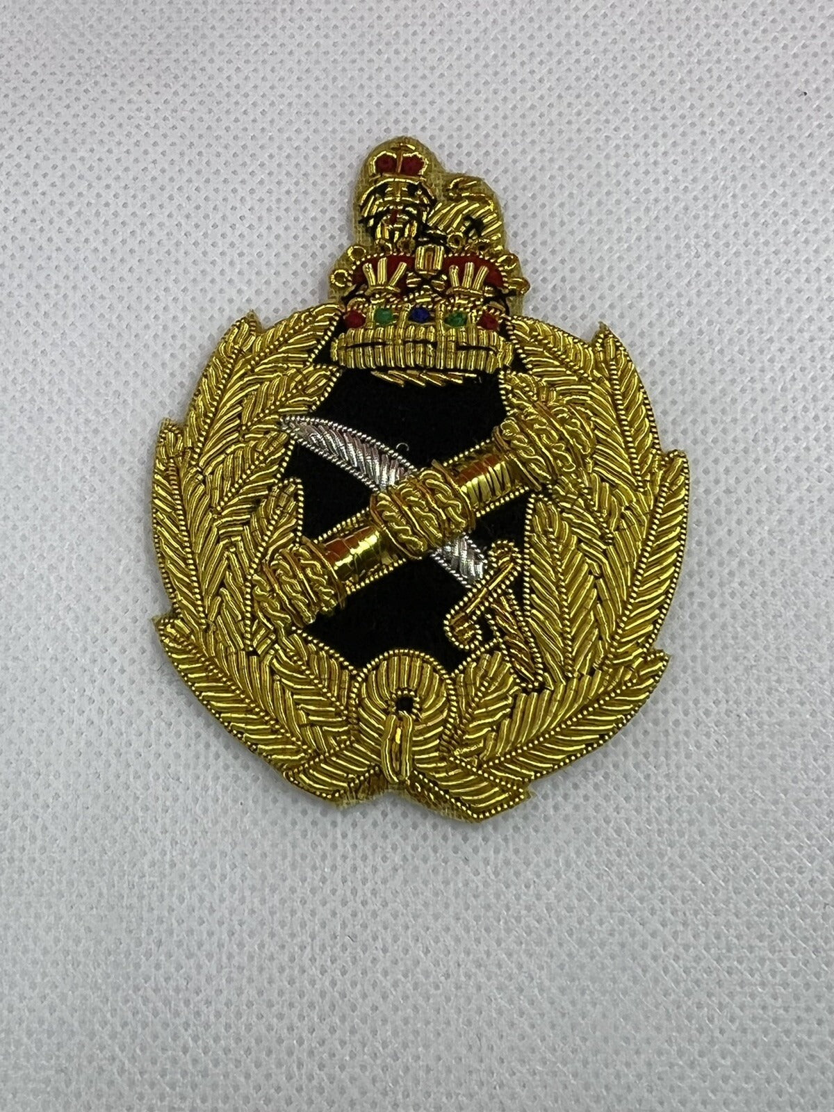 General Officer Cap Badge Hand Embroidered Bullion Wire General Hat Badge
