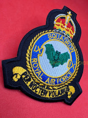 King’s Crown Royal Air Force No 9 Squadron Badge RAF Machine Embroidered Patch
