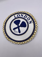 London Grand Rank Apron Badge Masonic Undress ASST Embroidered Apron Badges