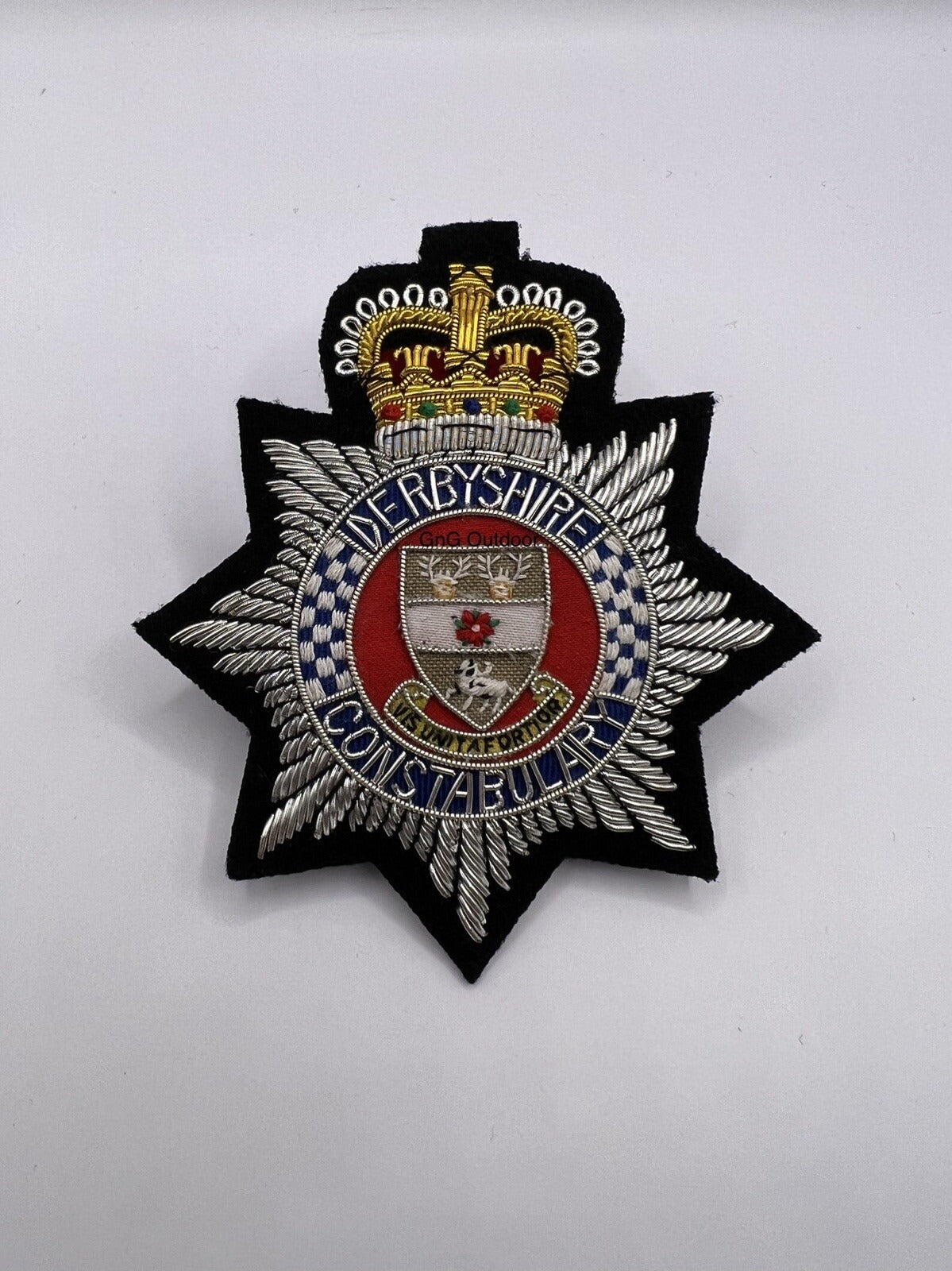 Derbyshire Constabulary Hand Embroidered Bullion Wire Blazer Badge Replica Badge