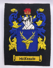 McKenzie Coat Of Arms Blazer Badge Hand Embroidered Bullion Wire Family Crest