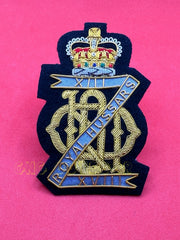 13th / 18th Royal Hussars Hand Embroidered Bullion And Wire Blazer Badge