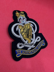 King’s Crown The Queen’s Royal Hussars Embroidered Bullion Wire Blazer Badge