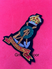King’s Crown Royal Pioneer Corps Hand Embroidered Bullion Wire Blazer Badge