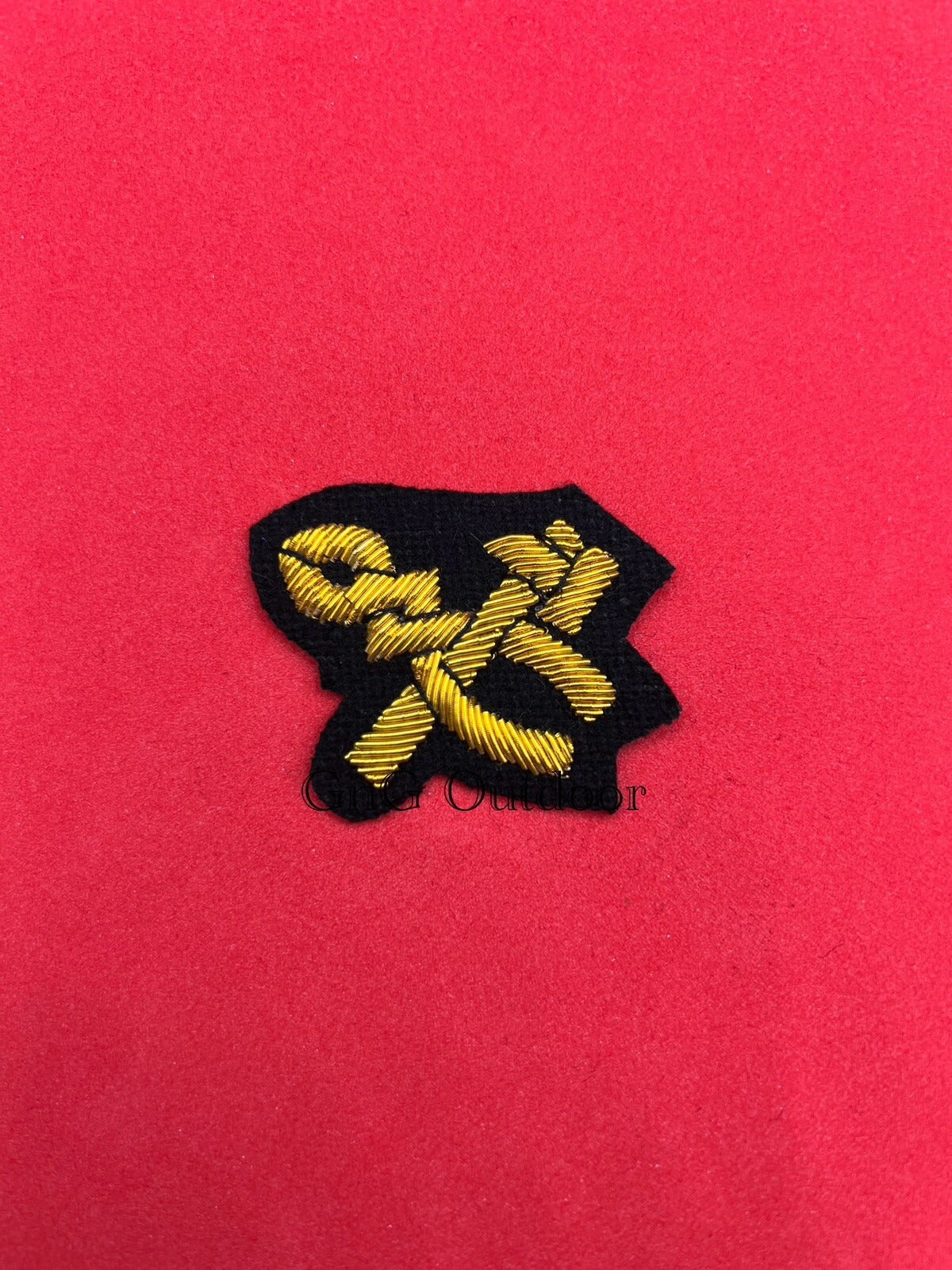 REME Artificer Hammer and Tongs Gold Bullion Wire Embroidered Mess Dress Badge on Black Felt