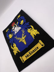 McKenzie Coat Of Arms Blazer Badge Hand Embroidered Bullion Wire Family Crest