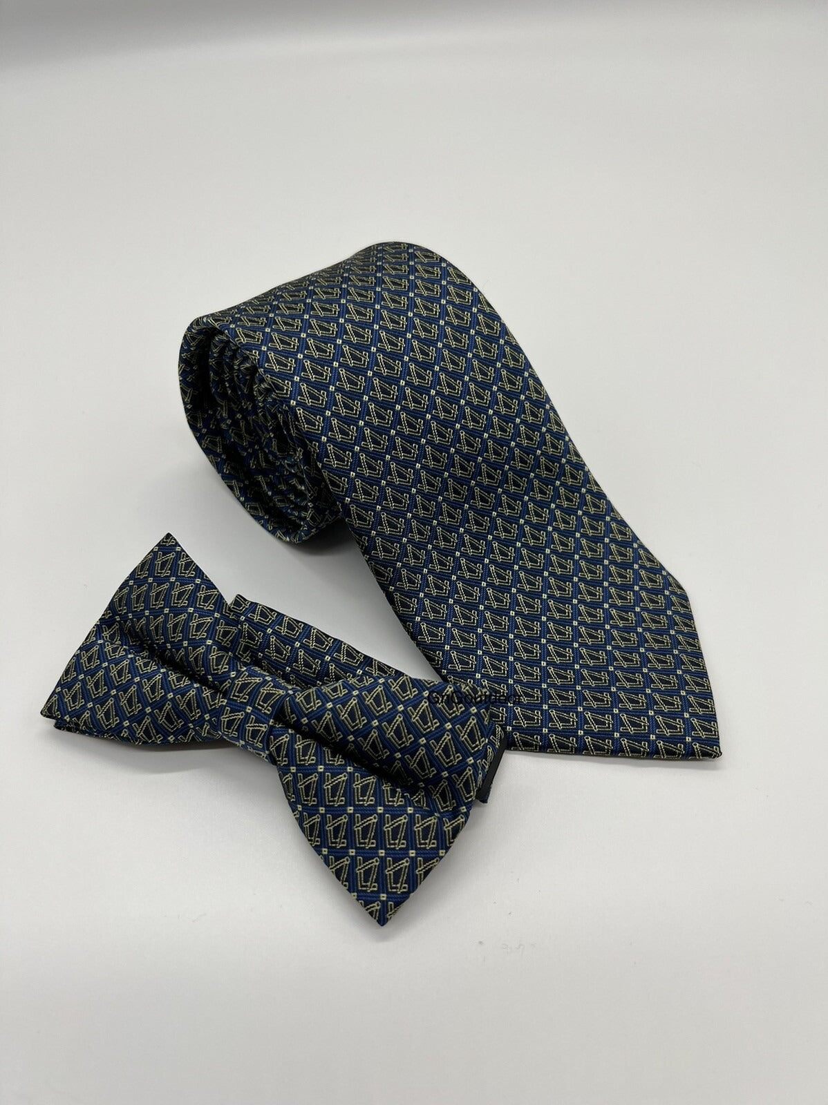 Masonic Regalia Square & Compass Tie and Bow Tie Set Freemason Lodge Gift Formal Neckwear