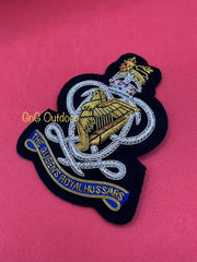 King’s Crown The Queen’s Royal Hussars Embroidered Bullion Wire Blazer Badge