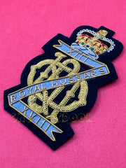 13th / 18th Royal Hussars Hand Embroidered Bullion And Wire Blazer Badge
