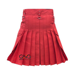 Men's Scottish Red Utility kilt Highland Modern fashion kilt Size: 28" to 60"